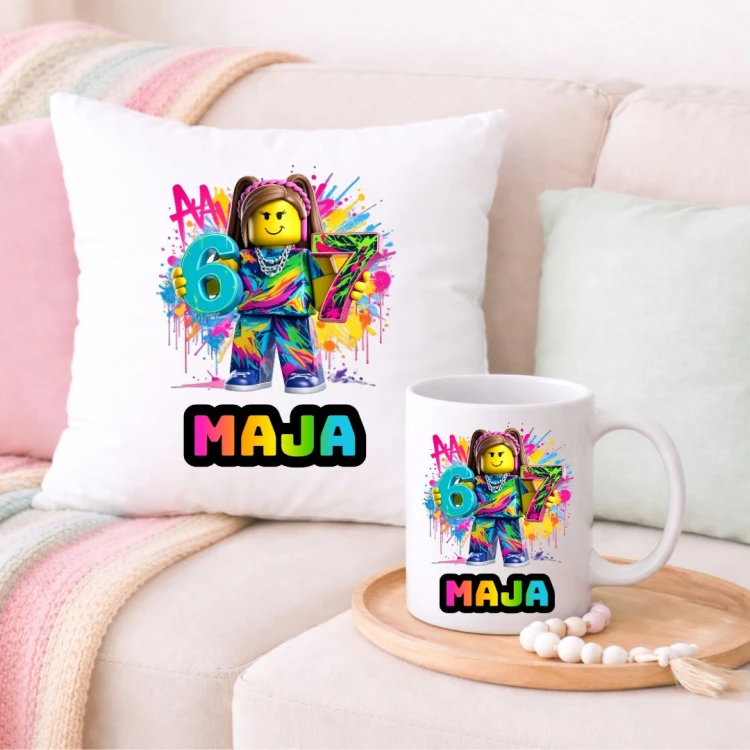 Zestaw poduszka i kubek ROBLOX SIX SEVEN personalizowany z imieniem (wzór 2).jpg