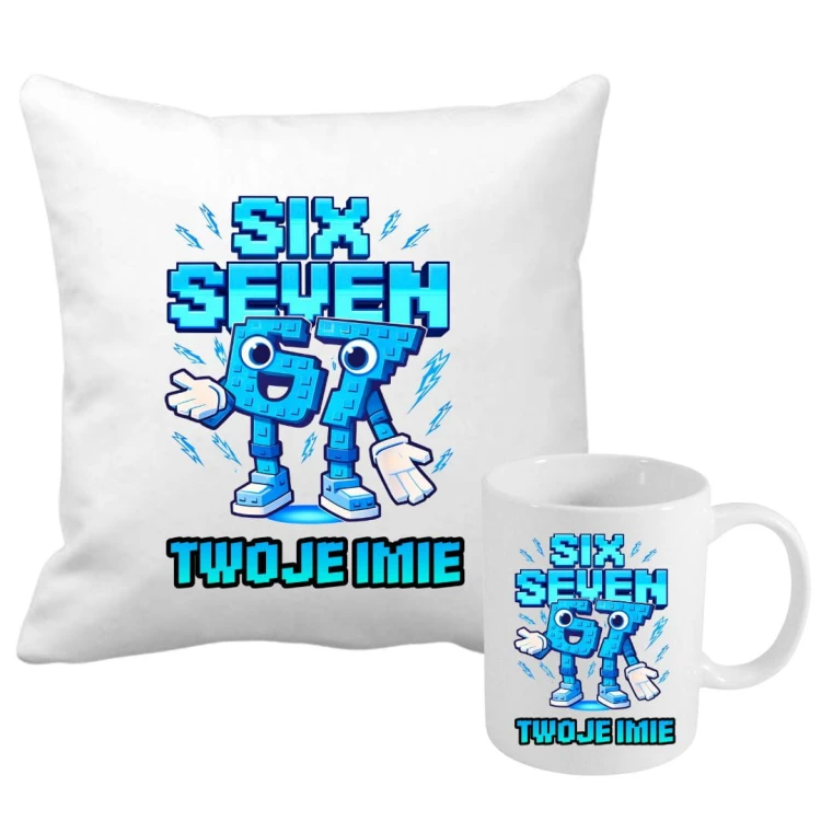 Zestaw poduszka i kubek SIX SEVEN 67 z imieniem (wzór 3).jpg