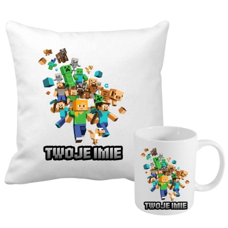 Przejdź do produktu Zestaw poduszka i kubek MINECRAFT z imieniem