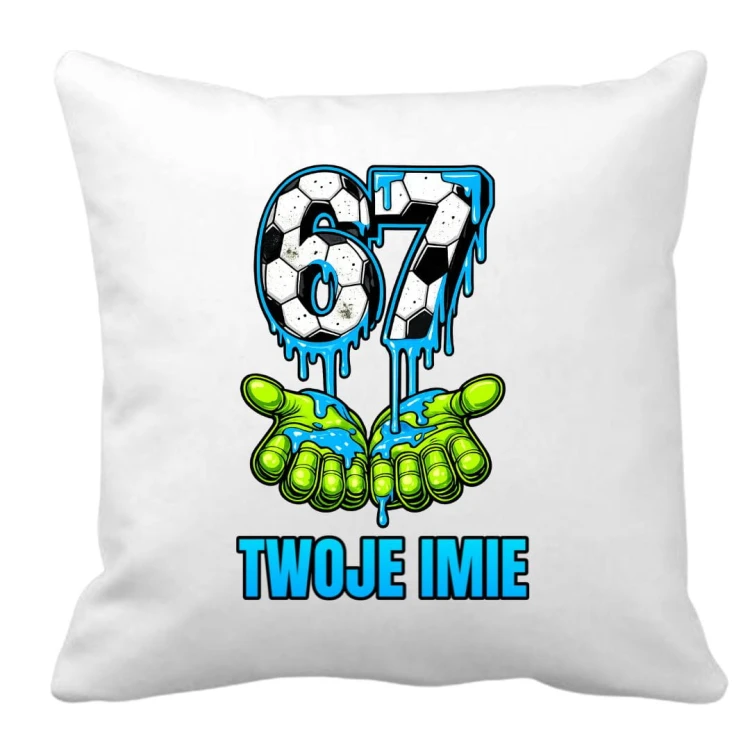 Poduszka FOOTBALL SIX SEVEN 67 z imieniem - prezent dla dziecka (wzór 5) .jpg