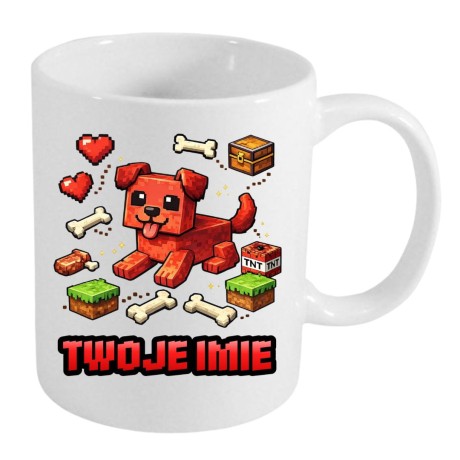 Przejdź do produktu Kubek MINECRAFT piesek z imieniem dla dziecka prezent