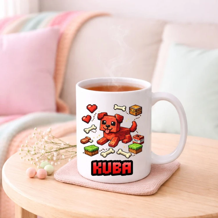 Kubek MINECRAFT piesek personalizowany z imieniem (wzór 5).jpg