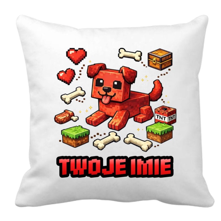 Poduszka MINECRAFT piesek z imieniem (wzór 5).jpg