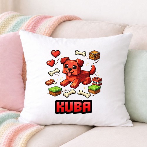 Poduszka MINECRAFT piesek z imieniem (wzór 5) .jpg