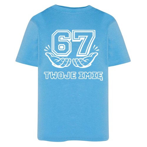 T-Shirt niebieski z nadrukiem SIX SEVEN 67.jpg