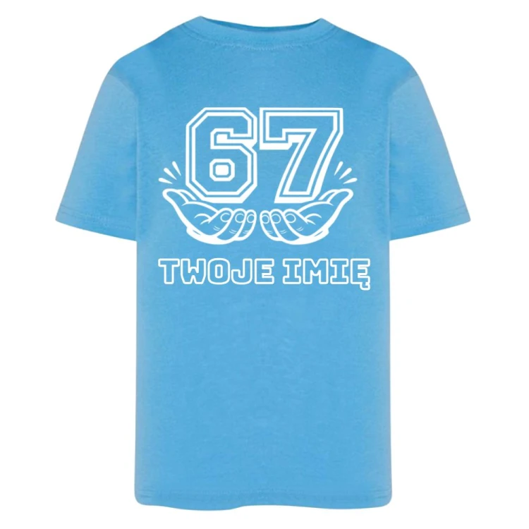 T-Shirt niebieski z nadrukiem SIX SEVEN 67.jpg