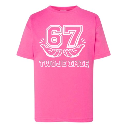 T-Shirt różowy z nadrukiem SIX SEVEN 67.jpg