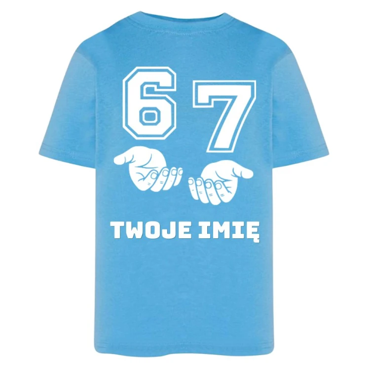 T-Shirt niebieski z nadrukiem SIX SEVEN 67 (wzór 2).jpg