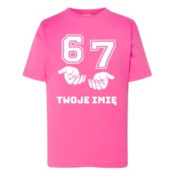 T-Shirt różowy z nadrukiem SIX SEVEN 67 (wzór 2).jpg