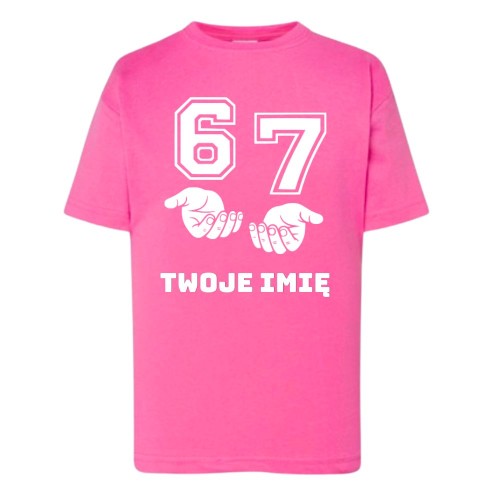 T-Shirt różowy z nadrukiem SIX SEVEN 67 (wzór 2).jpg