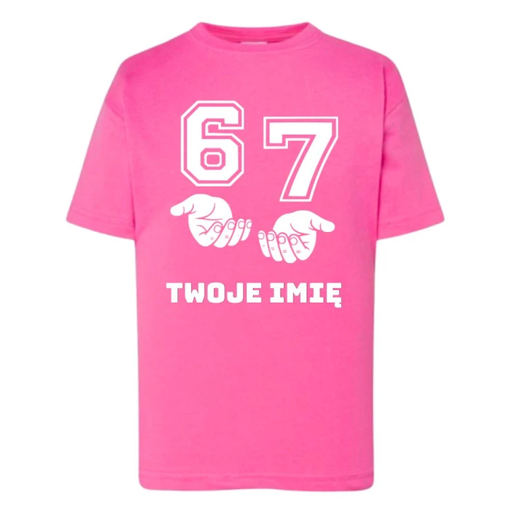 T-Shirt różowy z nadrukiem SIX SEVEN 67 (wzór 2).jpg
