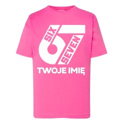 T-Shirt różowy z nadrukiem SIX SEVEN 67 (wzór 3).jpg