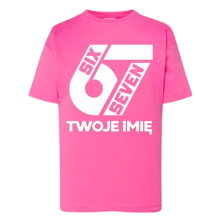 T-Shirt różowy z nadrukiem SIX SEVEN 67 (wzór 3).jpg