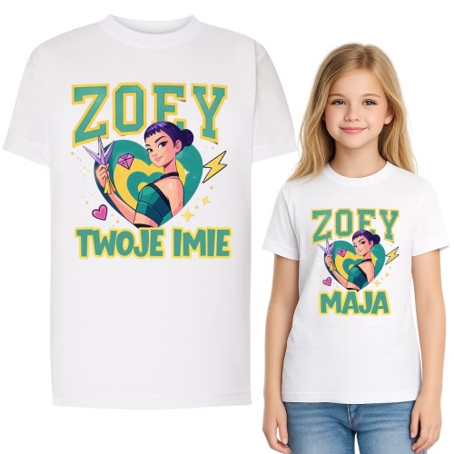 Koszulka dziecięca z nadrukiem HUNTRIX ZOEY z imieniem.jpg
