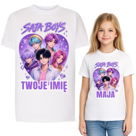 Przejdź do produktu Koszulka dziecięca z nadrukiem SAJA BOYS K-Pop z imieniem