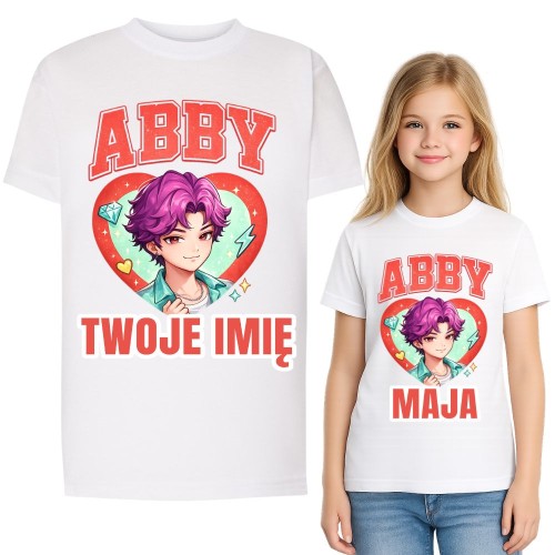Koszulka dziecięca z nadrukiem SAJA BOYS ABBY z imieniem.jpg