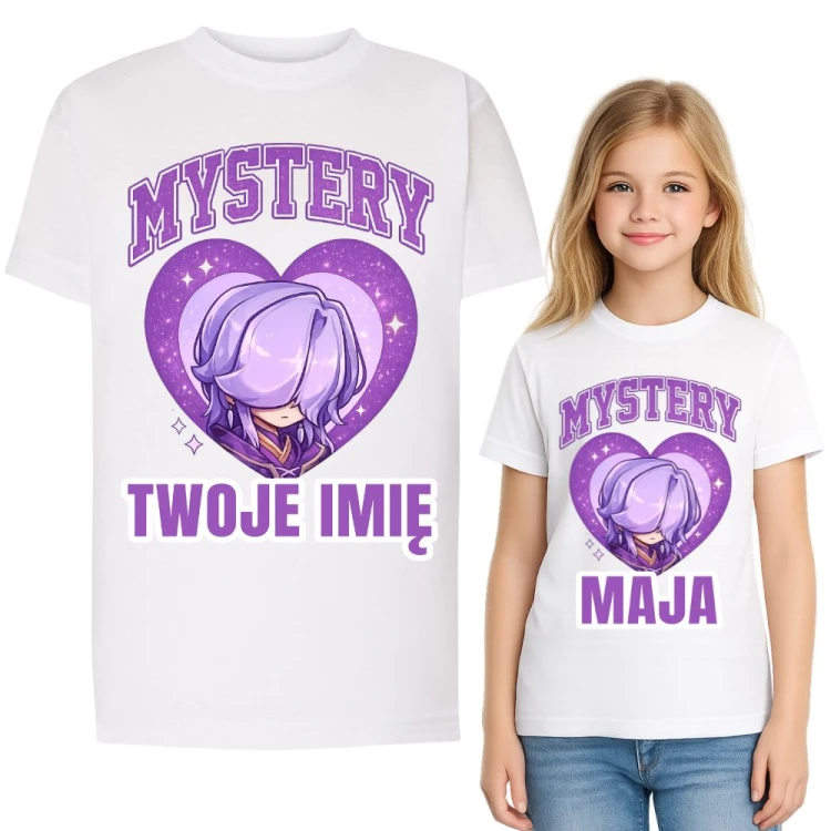 Koszulka dziecięca z nadrukiem SAJA BOYS MYSTERY z imieniem.jpg