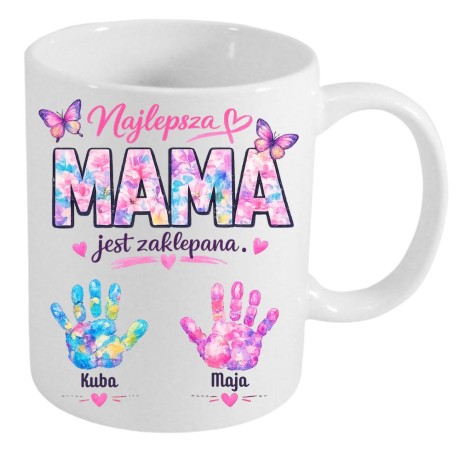 Przejdź do produktu Kubek na dzień mamy "Najlepsza mama jest zaklepana" z imionami dzieci