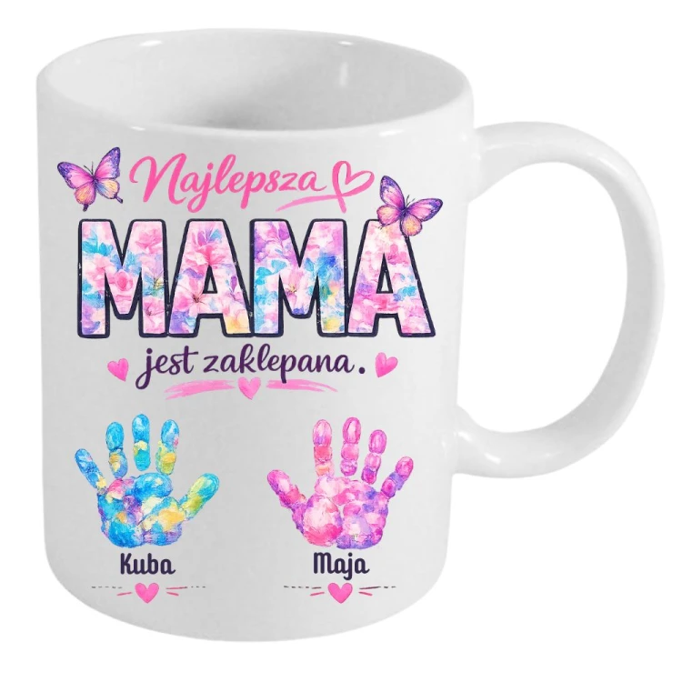 Kubek dla mamy personalizowany "Najlepsza mama jest zaklepana" z imionami dzieci.jpg