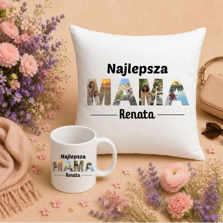 Prezent na dzień mamy - Zestaw poduszka i kubek ze zdjęciami i imieniem.jpg