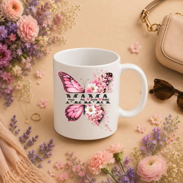 Prezent na dzień mamy - Kubek personalizowany z motylem i imionami dzieci.jpg