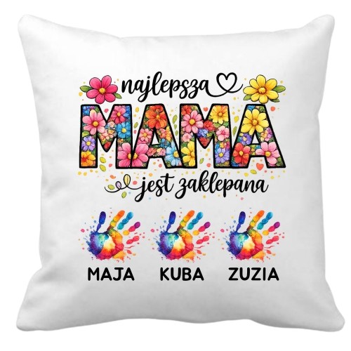 Poduszka Najlepsza MAMA jest zaklepana z imionami dzieci.jpg