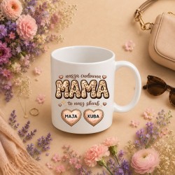Prezent na dzień mamy - Kubek Cudowna MAMA to nasz skarb z imionami dzieci.jpg