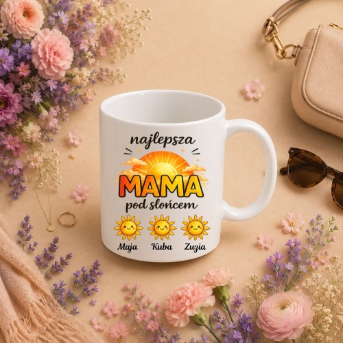 Prezent na dzień mamy - Kubek Najlepsza MAMA pod słońcem z imionami dzieci.jpg