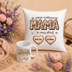 Prezent na dzień mamy - Zestaw poduszka i kubek Cudowna MAMA z imionami dzieci.jpg