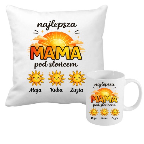 Zestaw poduszka i kubek Najlepsza MAMA pod słońcem z imionami dzieci.jpg