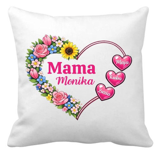 Poduszka dla mamy z imionami dzieci personalizowana serce.jpg