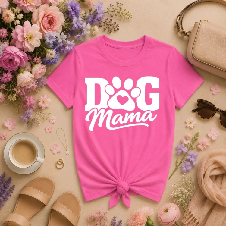 Prezent na dzień mamy - Koszulka dla psiej mamy DOG mama różowa.jpg