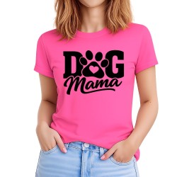 Koszulka dla psiej mamy DOG mama różówa - czarny nadruk.jpg