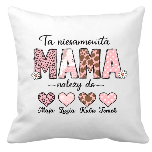 Poduszka Niesamowita MAMA z imionami dzieci.jpg