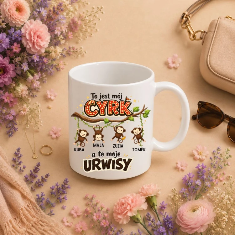 Prezent na dzień mamy - Kubek z imionami dzieci To jest mój CYRK a to moje URWISY.jpg