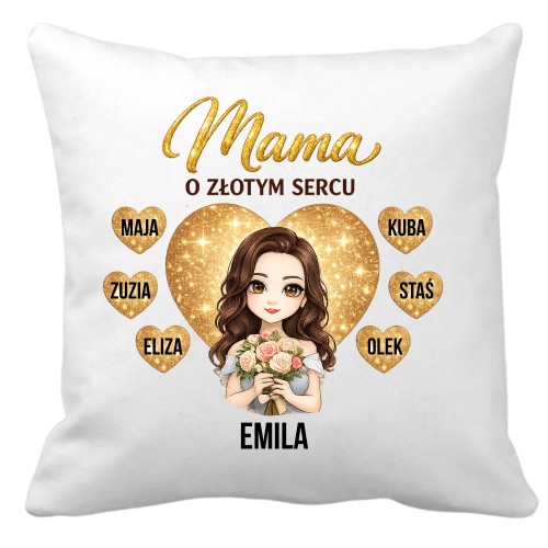 Poduszka MAMA o złtym sercu z imionami dzieci.jpg