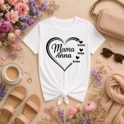 Prezent na dzień mamy - Koszulka serce z imionami dzieci biała.jpg
