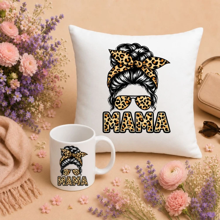 Prezent na dzień mamy - Poduszka i kubek z nadrukiem panterki - Panterkowa MAMA.jpg