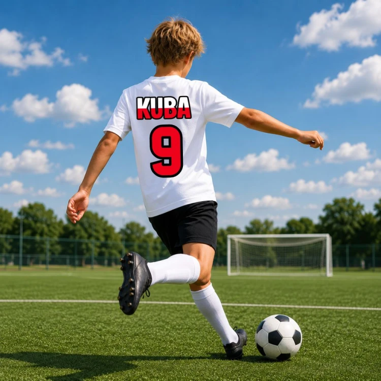 Prezent dla dziecka - T-Shirt piłkarski z imieniem POLSKA FOOTBALL.jpg
