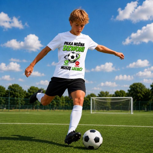 Prezent dla dziecka - T-Shirt piłkarski - PIŁKA NOŻNA DZWONI.jpg