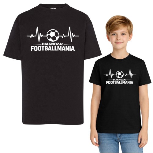 Koszulka dziecięca dla Fana Piłki Nożnej Diagnoza Footballmania - czarna.jpg