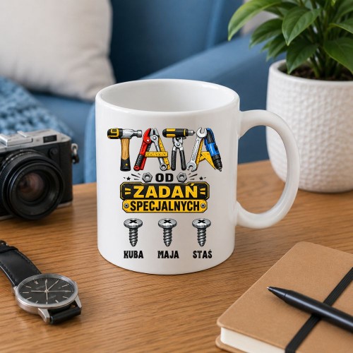 Prezent na dzień taty - Kubek TATA od zadań specjalnych z imionami dzieci.jpg