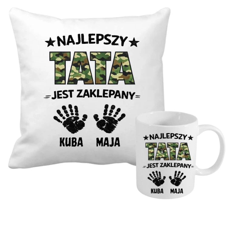 Zestaw poduszka i kubek Najlepszy TATA jest zaklepany z imionami dzieci.jpg