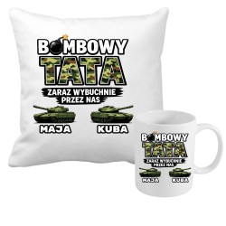 Zestaw poduszka i kubek Bombowy TATA z imionami dzieci.jpg