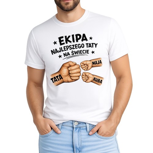 Koszulka dla taty z imionami dzieci EKIPA NAJLEPSZEGO TATY NA ŚWIECIE.jpg