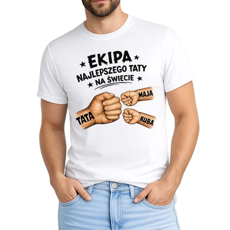 Koszulka dla taty z imionami dzieci EKIPA NAJLEPSZEGO TATY NA ŚWIECIE.jpg