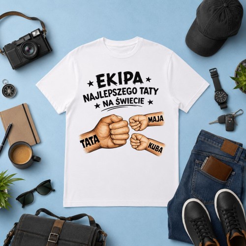 Prezent na dzień taty - Koszulka EKIPA NAJLEPSZEGO TATY NA ŚWIECIE.jpg