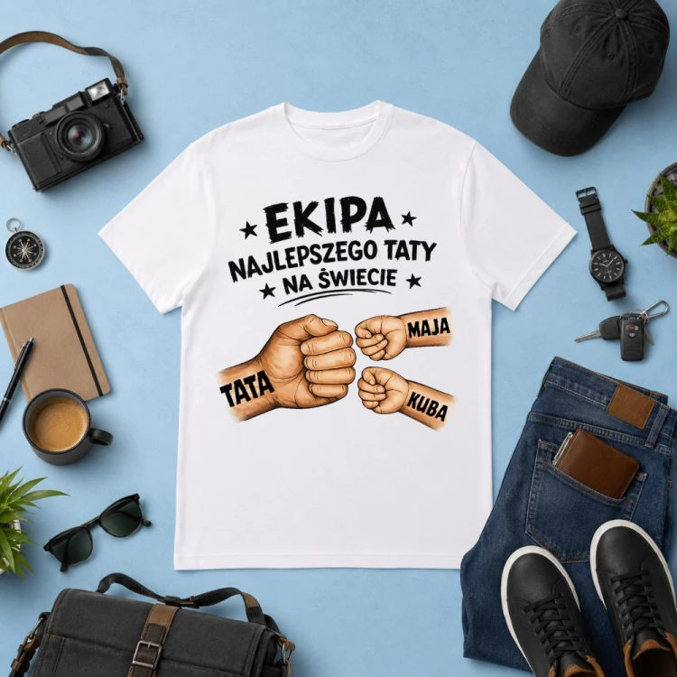 Prezent na dzień taty - Koszulka EKIPA NAJLEPSZEGO TATY NA ŚWIECIE.jpg