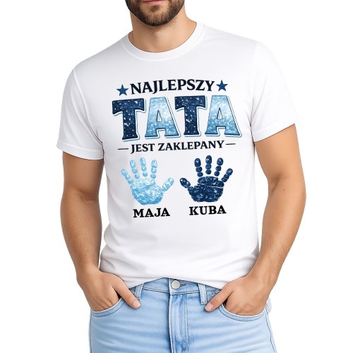Koszulka Najlepszy TATA jest zaklepany z imionami dzieci prezent.jpg