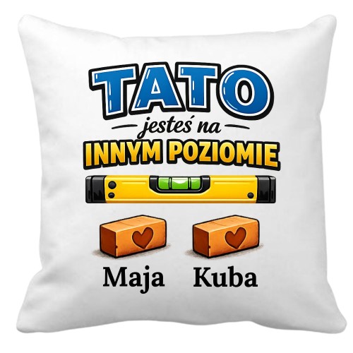 Poduszka TATO jesteś na innym poziomie z imionami dzieci.jpg